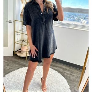 Black Denim Shirt Dress